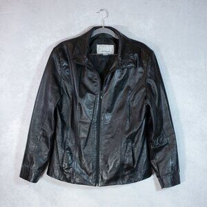 Wilsons Maxima Leather Womens Jacket Full Zip Black Size L